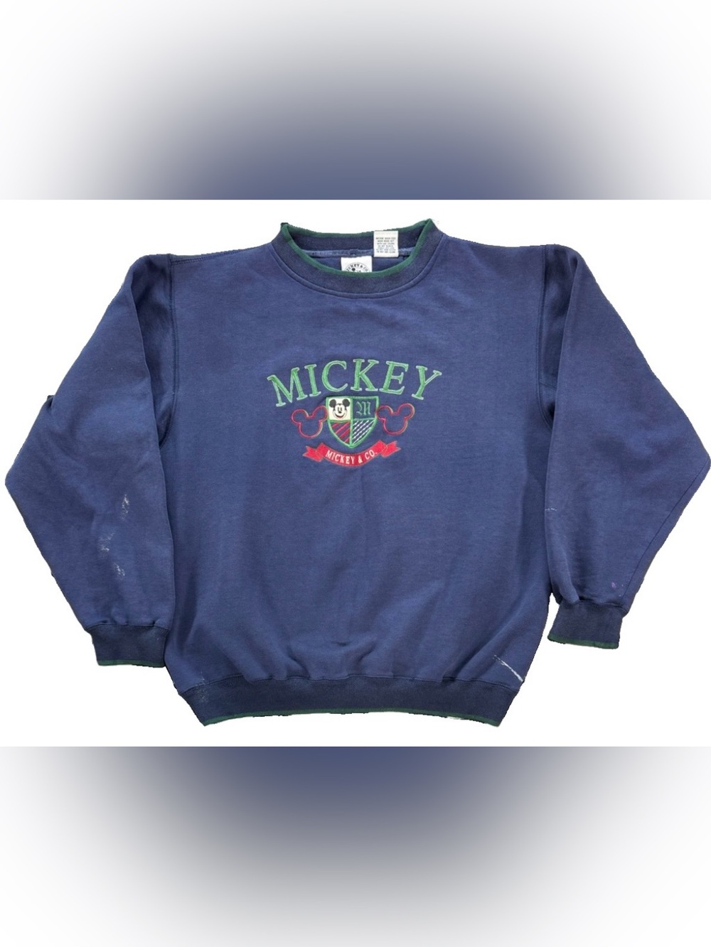 Vintage 90s Disney Mickey Mouse & Co Sweatshirt Men's Large Blue Embroidered